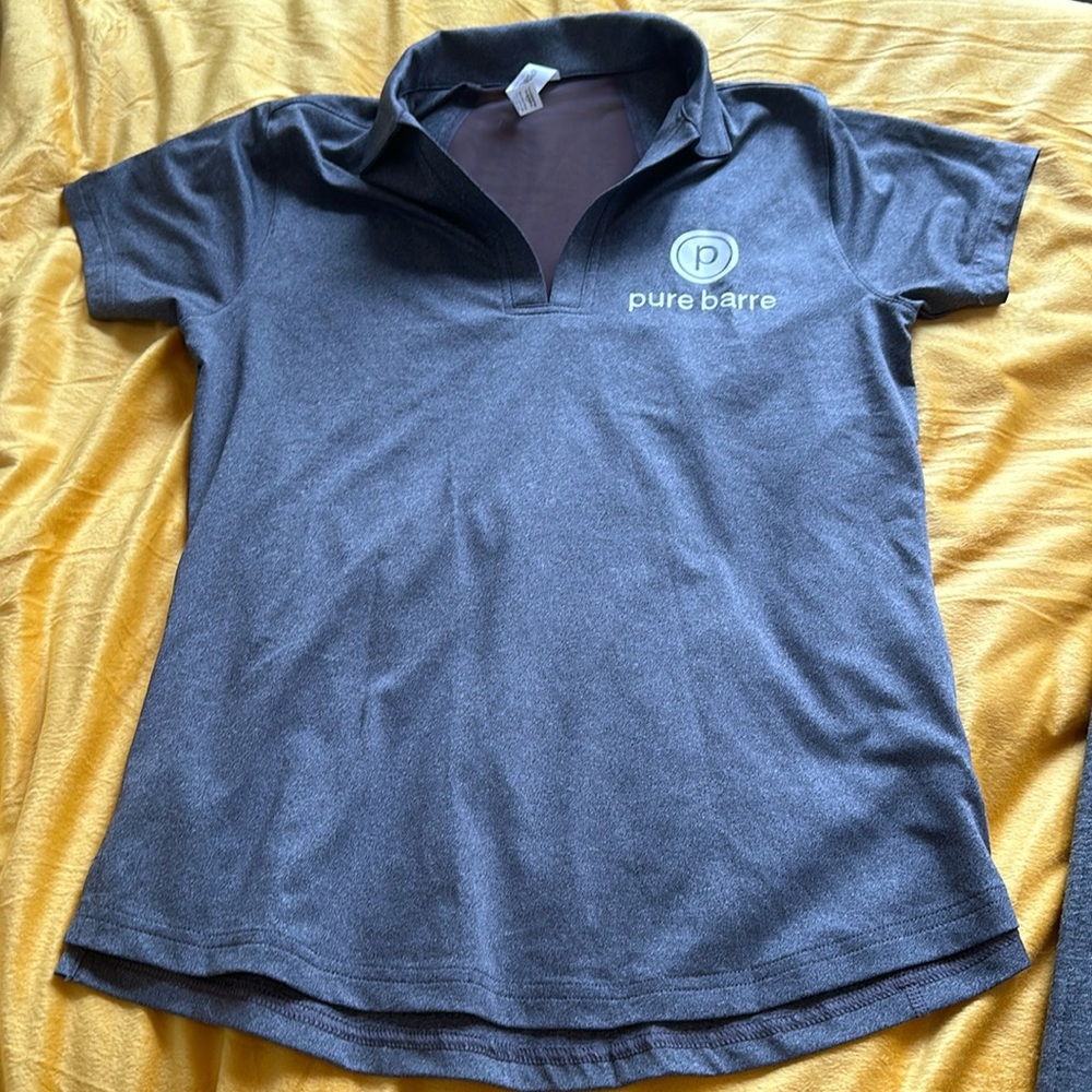 Pure barre mesh back polo